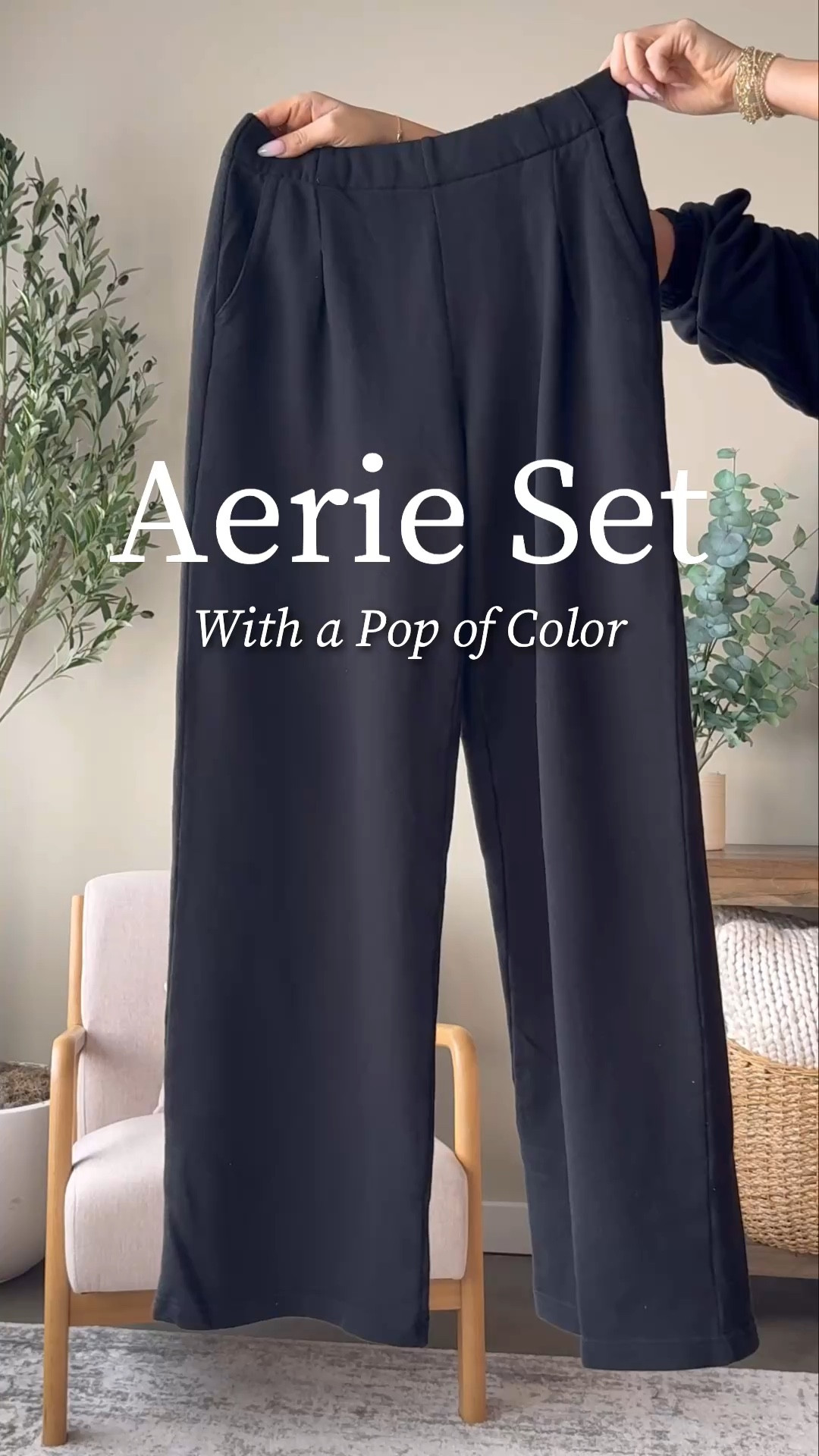 On Sale and comes in multiple lengths! 
Aerie Set 
Pants are a small tall 
Top is a small 
Sneakers are tts 

#LTKU #LTKFindsUnder50