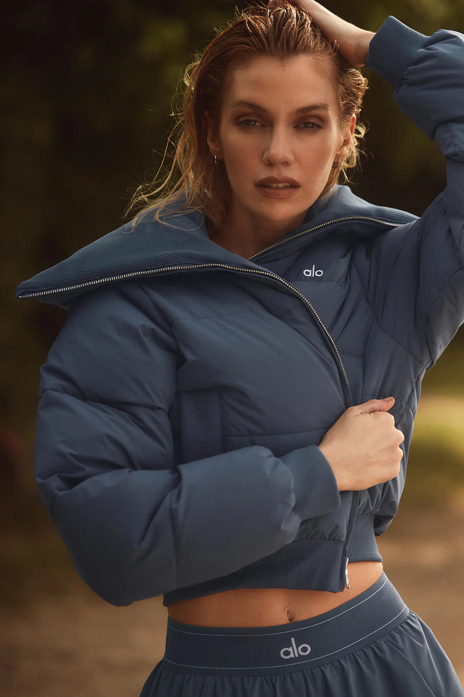 ALO | Captivate Puffer Jacket in Bluestone, Size: XS | Alo Yoga