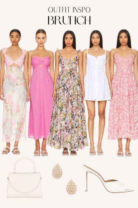 Brunch outfit inspo 
Revolve dress
Pink dress
Floral dress 
White heels 

#LTKStyleTip #LTKSeasonal