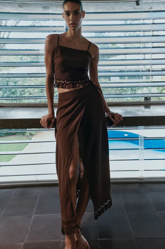 FRINGED CROP TOP | Zara US