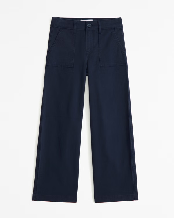 high rise wide leg uniform pants | Abercrombie & Fitch (US)