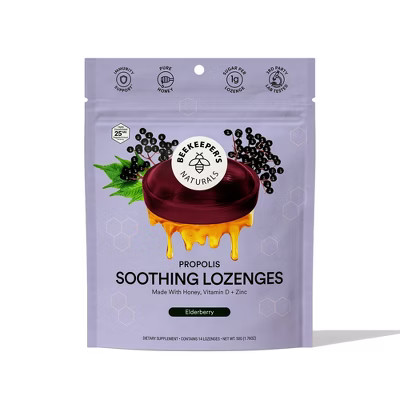 Beekeepers Naturals Propolis Soothing Lozenges - Elderberry - 14ct | Target