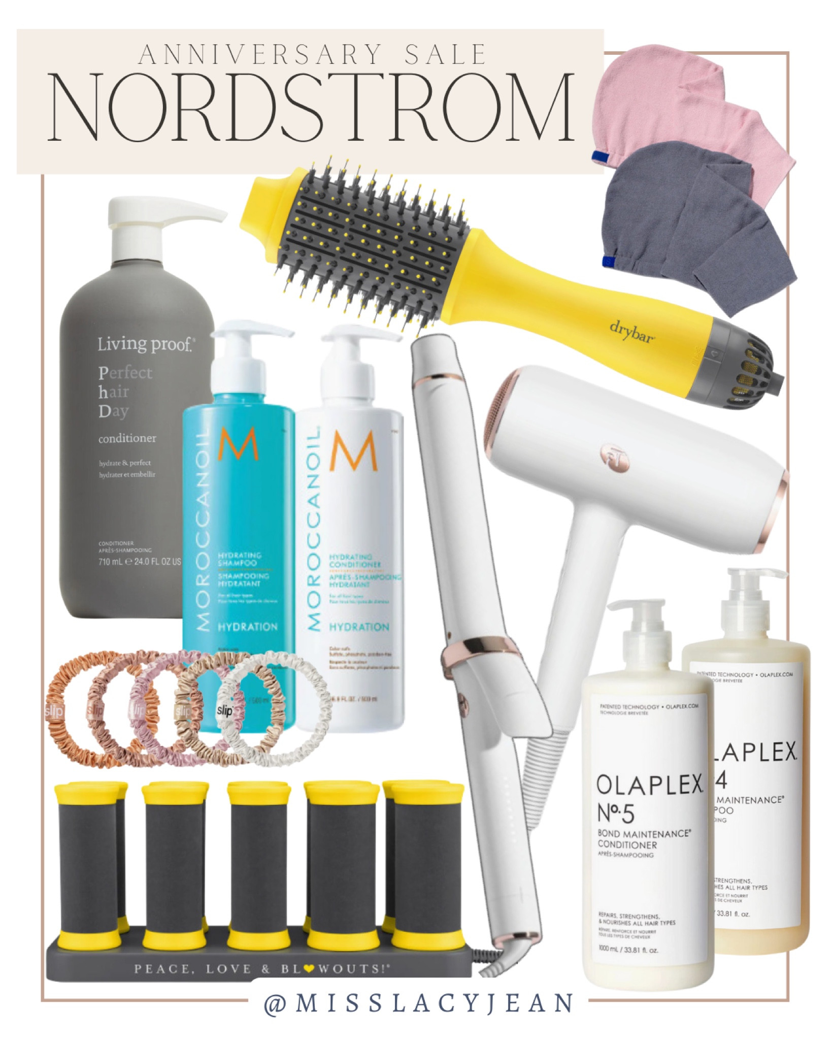 Nordstrom anniversary sale includes hair drying pouch set, Drybar double shot blow dryer brush, Drybar hot rollers, T3 Curling Iron, Moroccanoil hair care set, Olaplex shampoo and Conditioner, Hair Dryer, Slip Silk scrunchies, Living proof Shampoo.

Sale alert, deal alert, steal alert, Nordstrom sale, hair care deals

#LTKFindsUnder50 #LTKxNSale #LTKSaleAlert