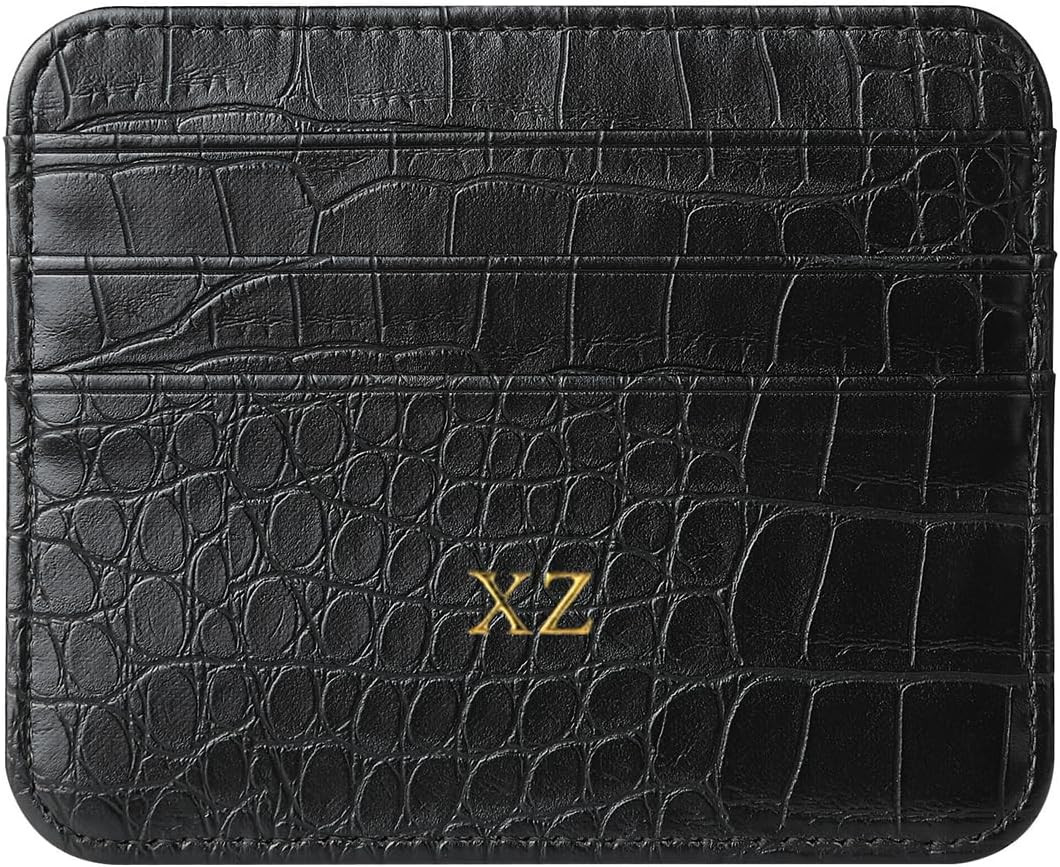 Personalisa Gold Silver Initial letters Credit Card Holder Wallet, PU Leather Ultra Slim Wallet, ... | Amazon (US)