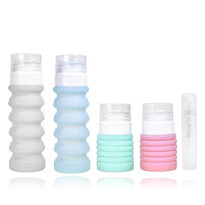 Collapsible Travel Size Bottles Portable Refillable Containers for Toiletries Shampoo Lotion Soap... | Amazon (US)