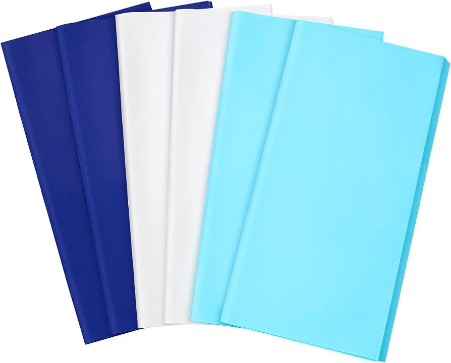 Simetufy Blue Tissue Paper for Gift Bags, 125 Sheets 20 x 20 Inches White Tissue Paper Bulk, Gift... | Amazon (US)