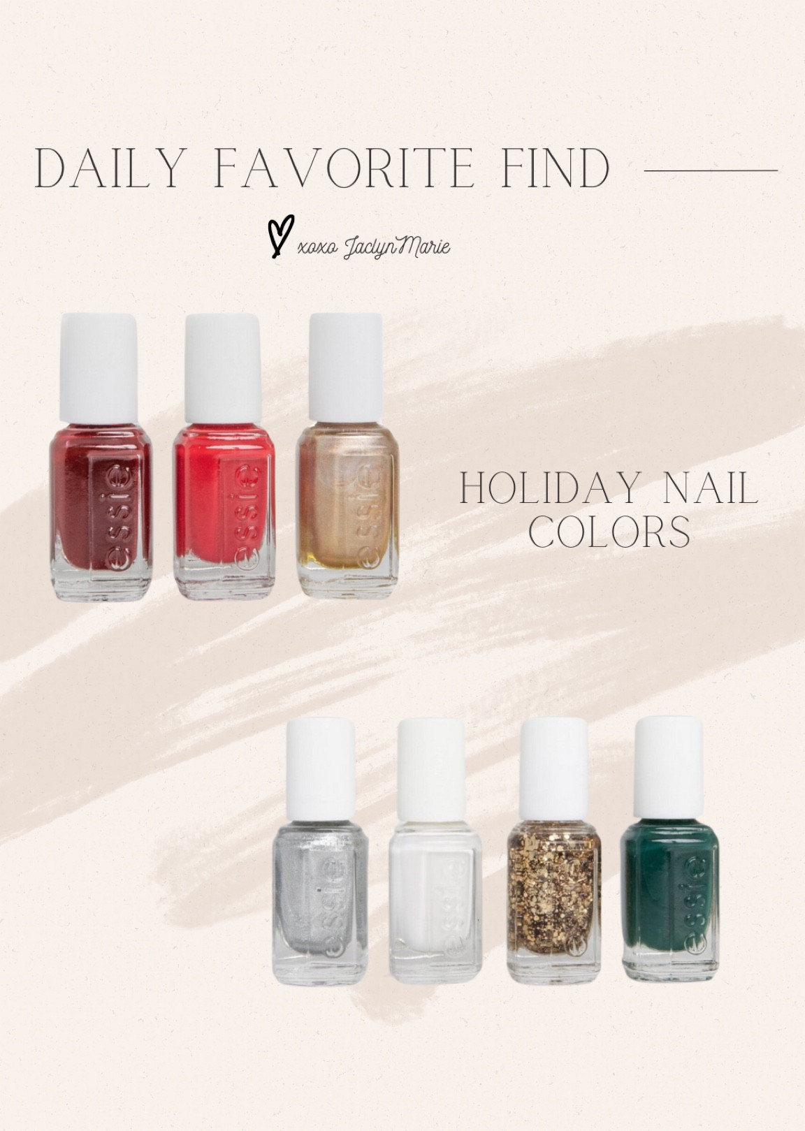 Holiday nails ; Christmas nails ; red nail polish ; nail polish gift sets ; holiday nail colors ; holiday nail
Ideas ; Christmas nail
Inspo 

#LTKbeauty #LTKHoliday #LTKfindsunder50