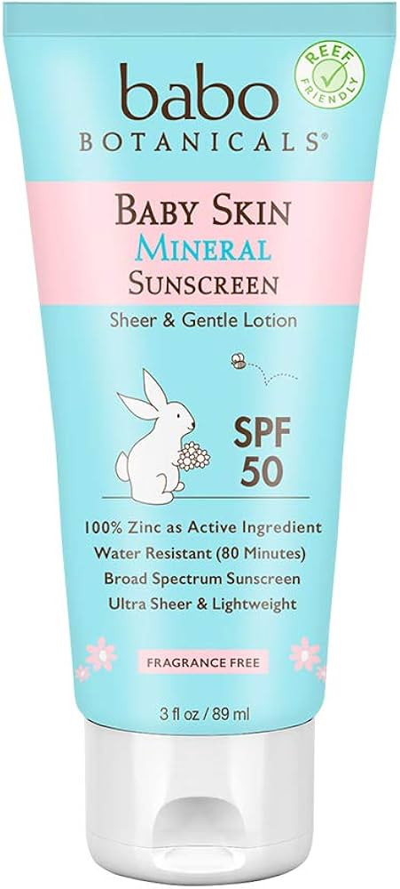 Babo Botanicals Baby Skin Mineral Sunscreen Lotion SPF 50 Broad Spectrum - with 100% Zinc Oxide A... | Amazon (US)