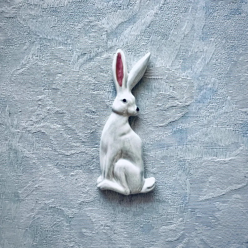 Light Gray Ceramic Hare for Mosaic Garden Art, Child's Room Mosaic, Hand Painted Tile - Etsy | Etsy (US)