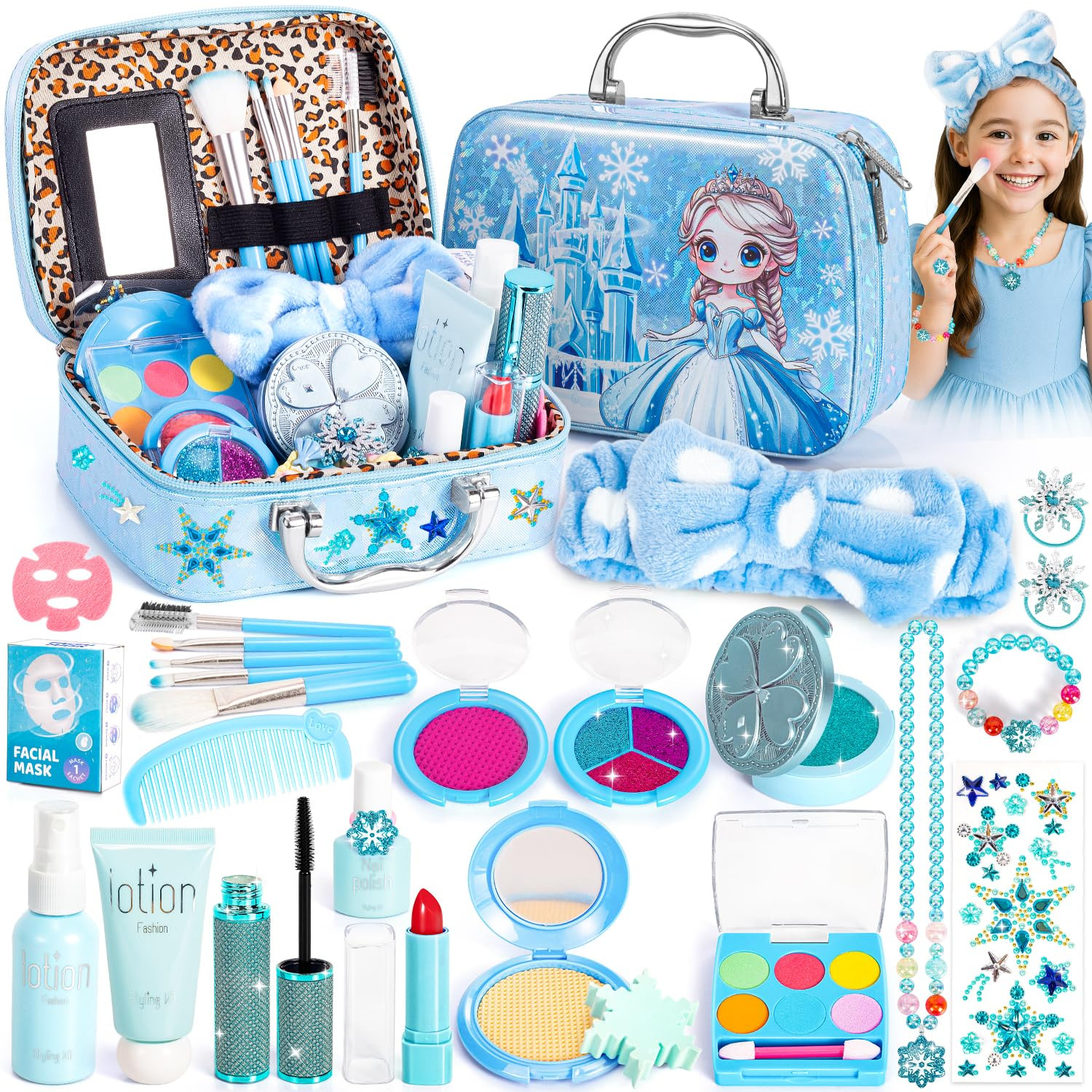 Frozen Pretend Makeup for Toddlers Toys 3-5, Fake Play Make Up Pretend Play Princess Frozen Toys ... | Amazon (US)