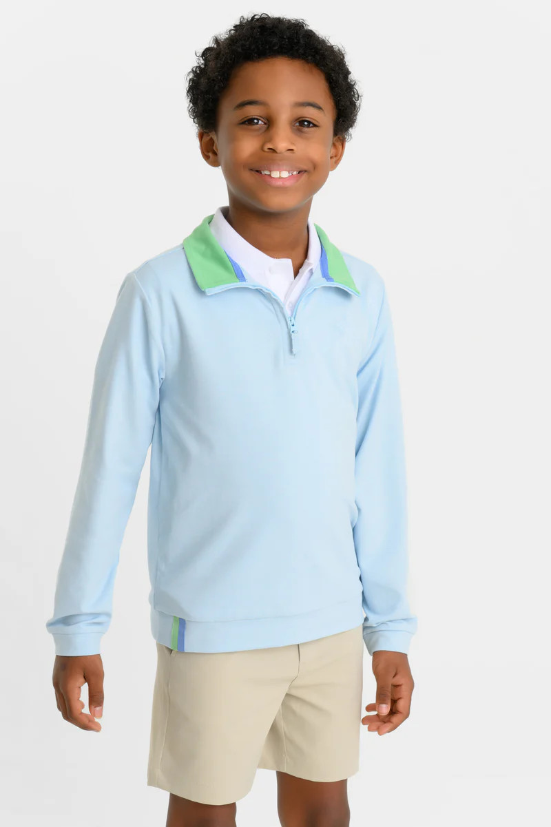 Prepletic™ Hayword Half-Zip - Grace Bay Green with Beale Street Blue S | The Beaufort Bonnet Company