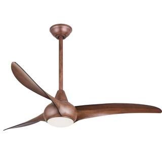 MINKA-AIRE Light Wave 52 in. Integrated LED Indoor Distressed Koa Ceiling Fan with Light with Rem... | The Home Depot