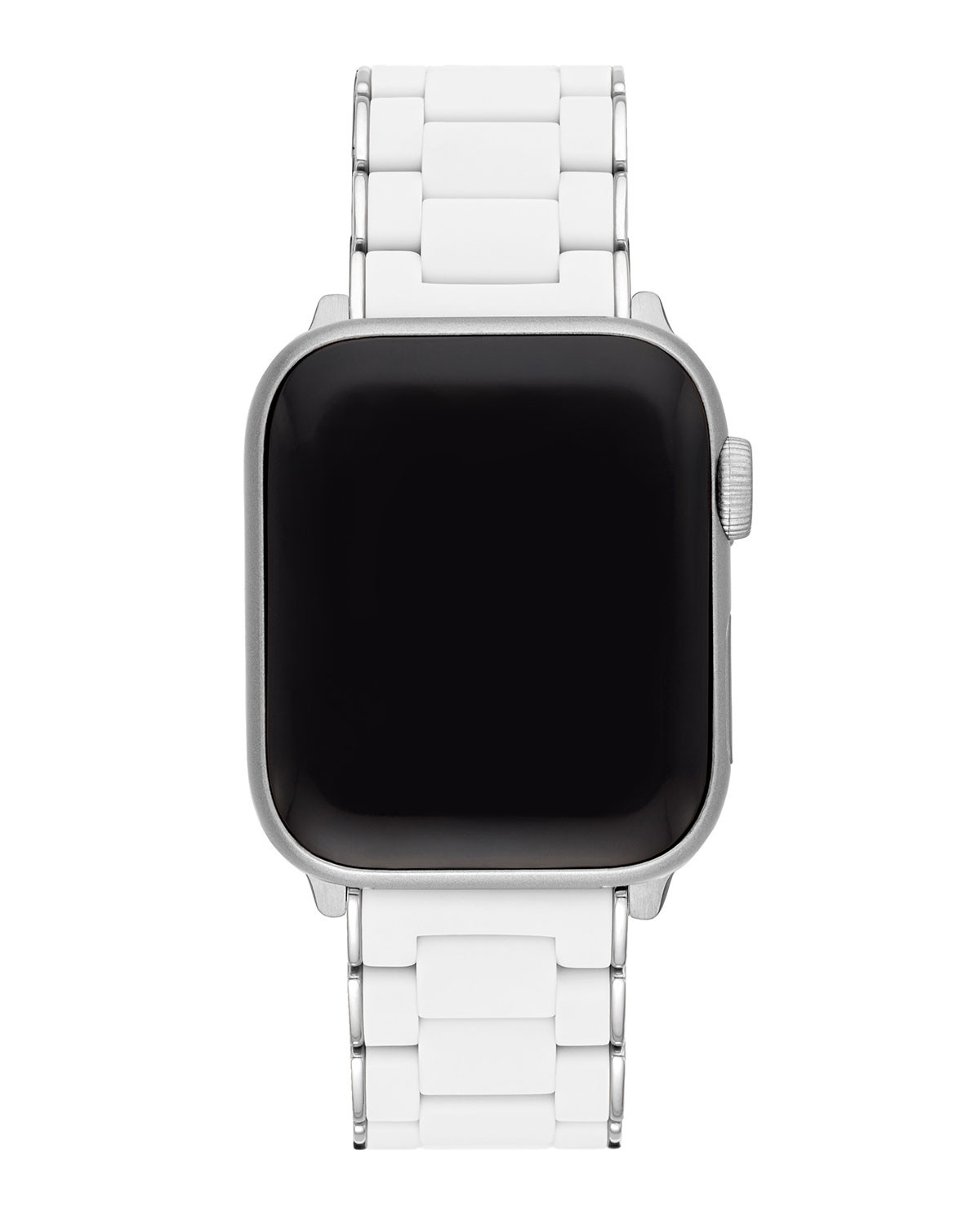 White Silicone Wrapped Stainless Steel Apple Watch Bracelet | Neiman Marcus