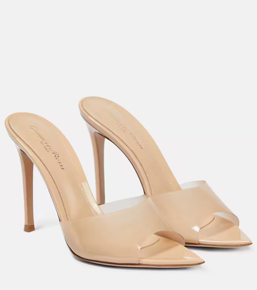 Gianvito Rossi Elle 105 TPU and patent leather mules | Mytheresa (US/CA)