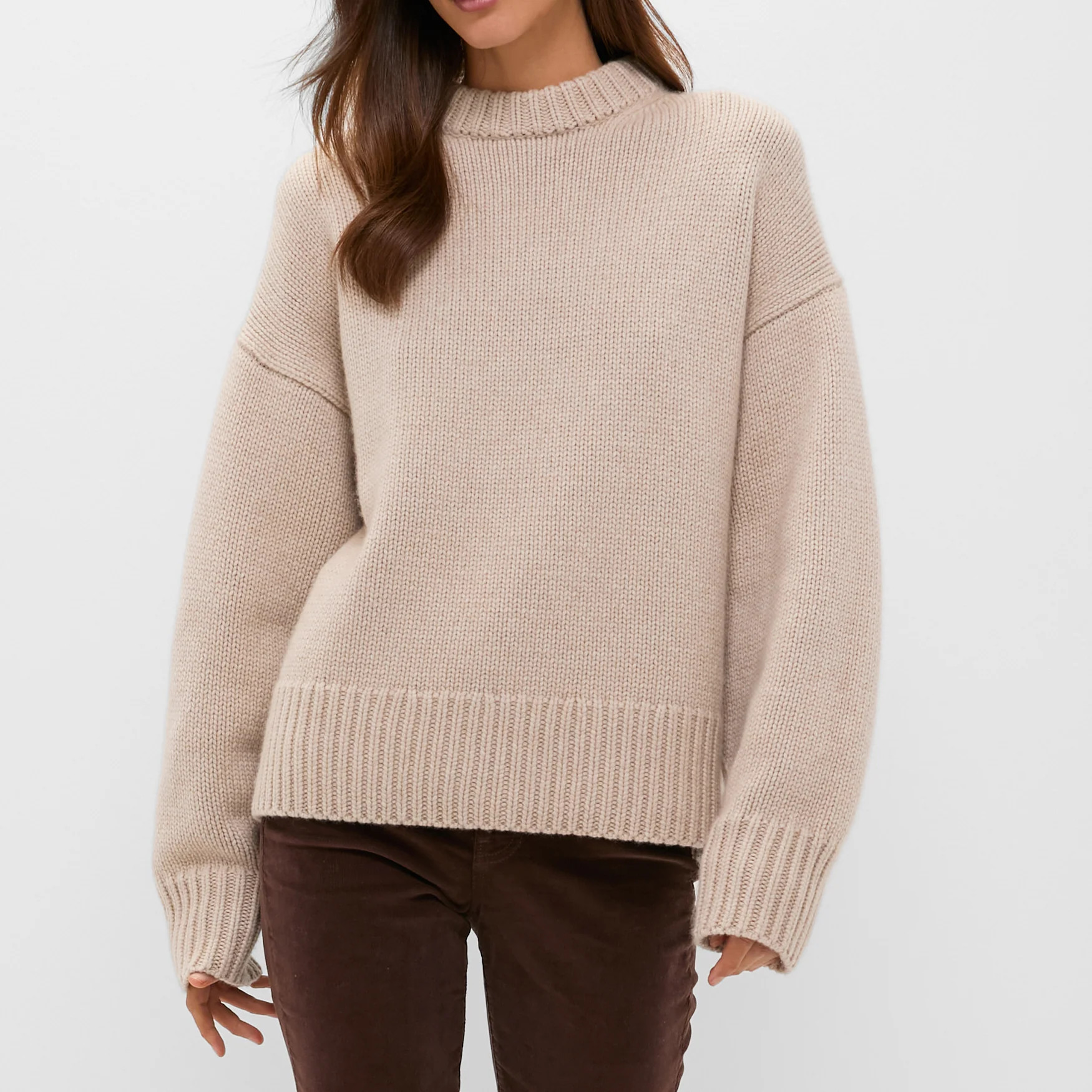 Black Genevieve Cashmere Wool Blend Crewneck Sweater | Tuckernuck (US)