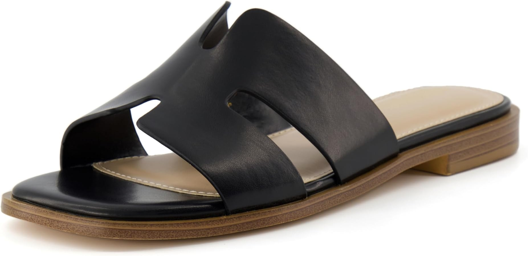 CUSHIONAIRE Voyage Cutout Strap Slides for Women, Slip On Summer Flats, Trendy Footwear, Comforta... | Amazon (US)