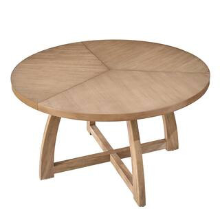 Ursula Natural 54 in. Solid Wood Round Dining Table | The Home Depot