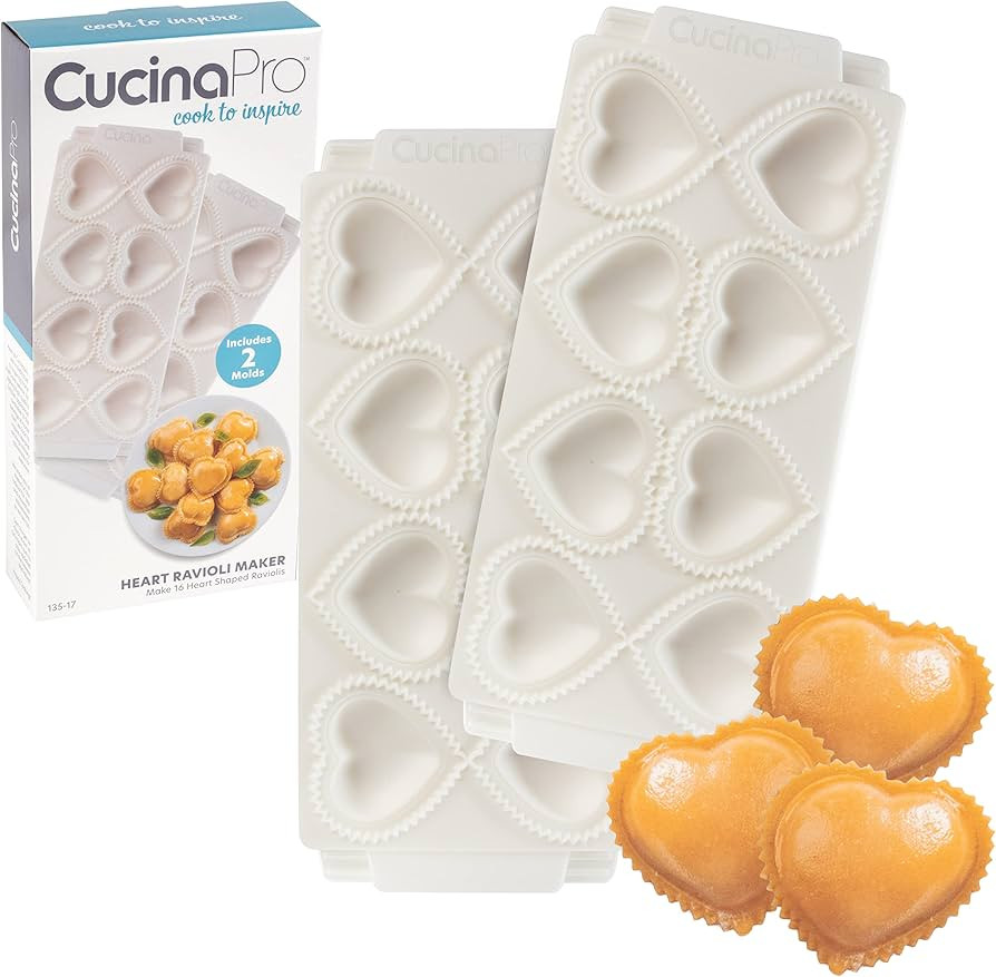 Valentines Day Mini Heart Ravioli Molds (2 PK)- Homemade Filled Pasta Maker- 2 pc Tray & Press ma... | Amazon (US)