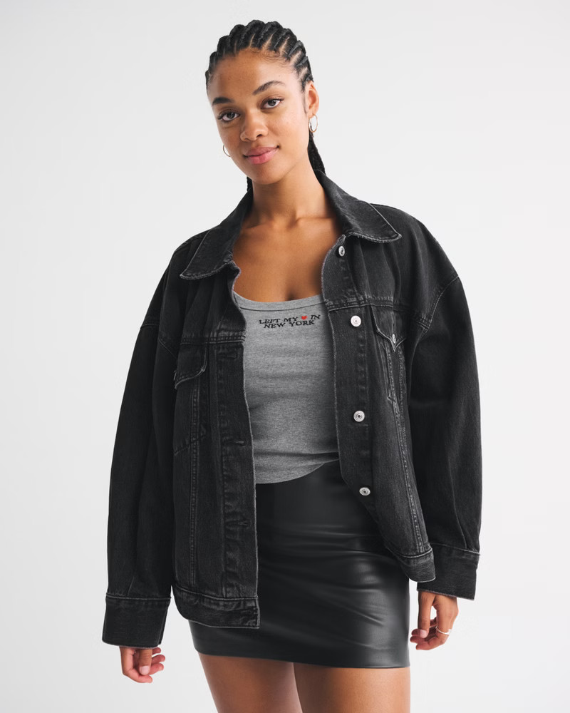 The A&F Scarlett Curve Love Vegan Leather Mini Skort | Abercrombie & Fitch (US)