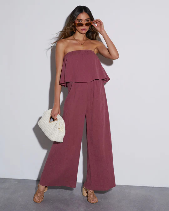 Work And Play Strapless Relaxed Jumpsuit | VICI