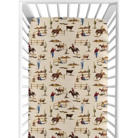 Sweet Jojo Designs Wild West Boy Jersey Stretch Knit Baby Fitted Crib Sheet for Soft Toddler Bed Nur | Walmart (US)