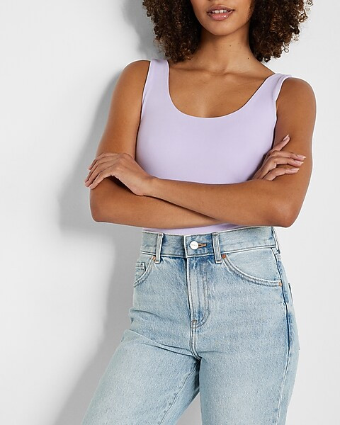 Body Contour Scoop Neck Thong Bodysuit | Express