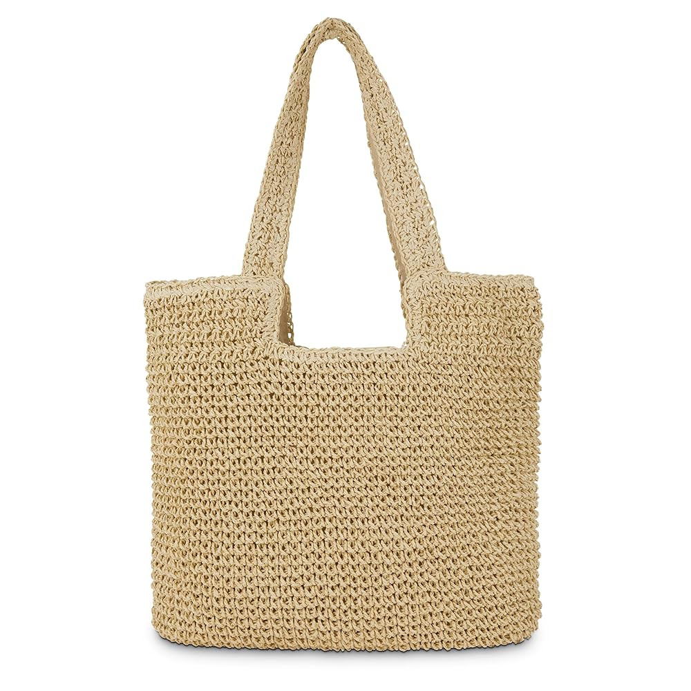 Straw Beach Tote Bag: Large Summer Boho Woven Bags - Rattan Handmade Shoulder Handbags for Women | Amazon (US)