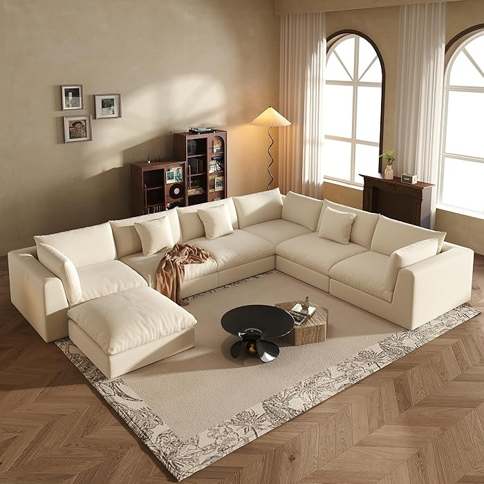 Fajiani Oversized Modular Sectional Sofa,Cloud Couch Deep Seat Sofa Cushion Covers Removable, Ove... | Amazon (US)