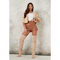 Brown Quilted Faux Leather Shorts | Missguided (US & CA)