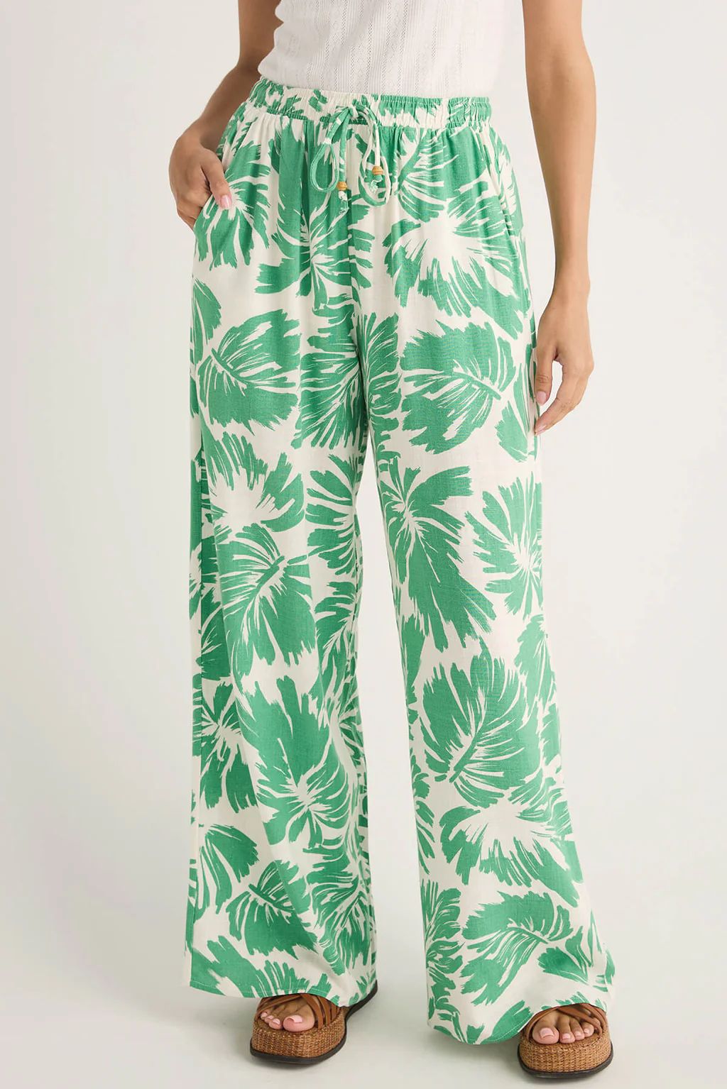 By Together Palm Print Drawstring Pants | Social Threads