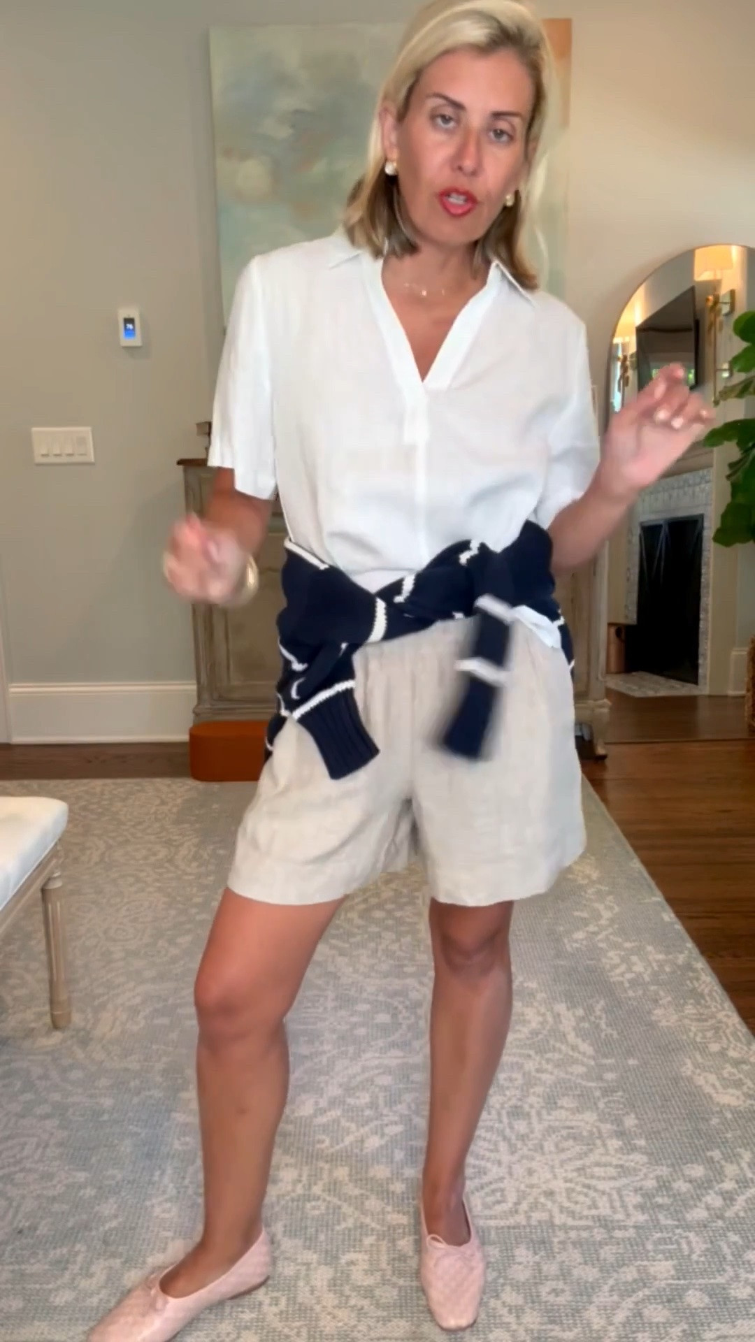 You know the drill… sweating in the parking lot and freezing the second you walk inside. Rounding up the outfits
I will reach for all summer: easy pieces with a layer for when the AC is working overtime.
Tops, sweater, jacket, dresses size XS
Shorts size s
Shoes- size down to 7 (usually 8)
@quince #quincepartner
