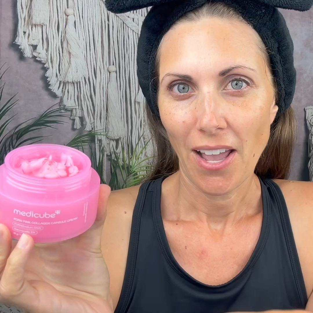 I wasn’t expecting these results… 💕 The Medicube Salmon DNA PDRN Pink Collagen Capsule Cream gives you instant dewy, glowy skin, aka glass skin! 

 #LTKOver40 #LTKFindsUnder50 #LTKBeauty