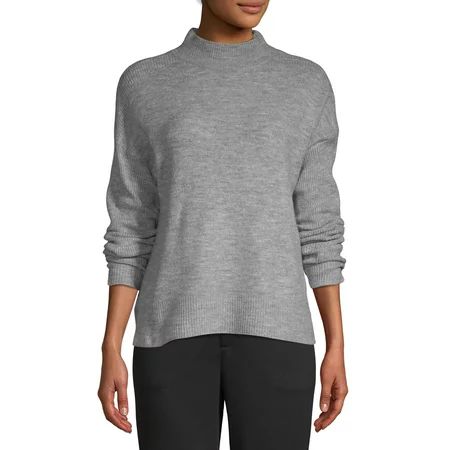 Time and Tru Women's Drop Shoulder Mock Neck Pullover | Walmart (US)