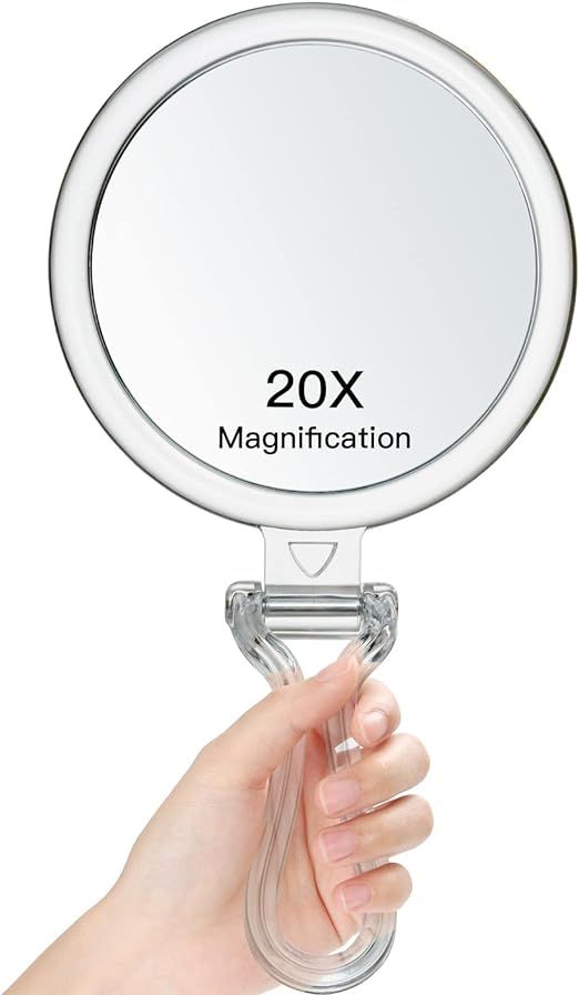 MIRORA Hand Held Mirror, Double-Sided 1X/20X Magnifying Makeup Mirror, Handheld Foldable Table an... | Amazon (US)