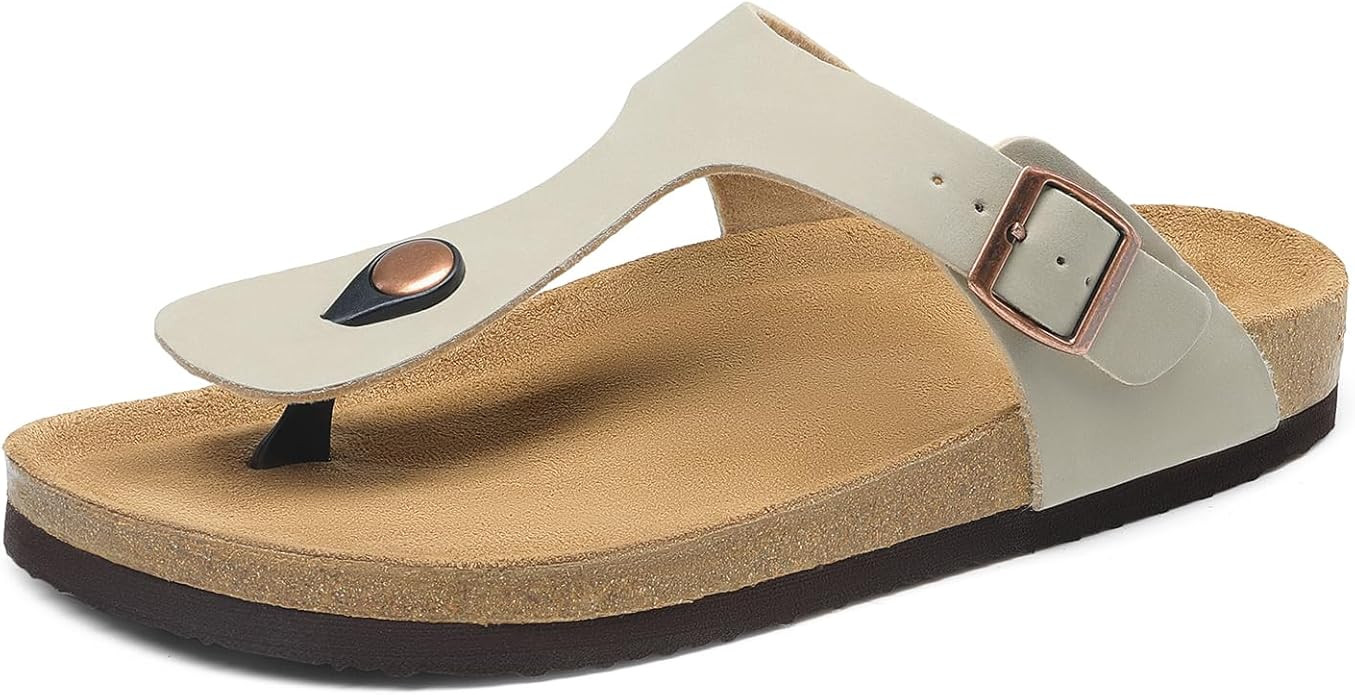 DREAM PAIRS Arch Support Thong Sandals for Women Casual Leather Flip Flops Dressy Slides with Sof... | Amazon (US)