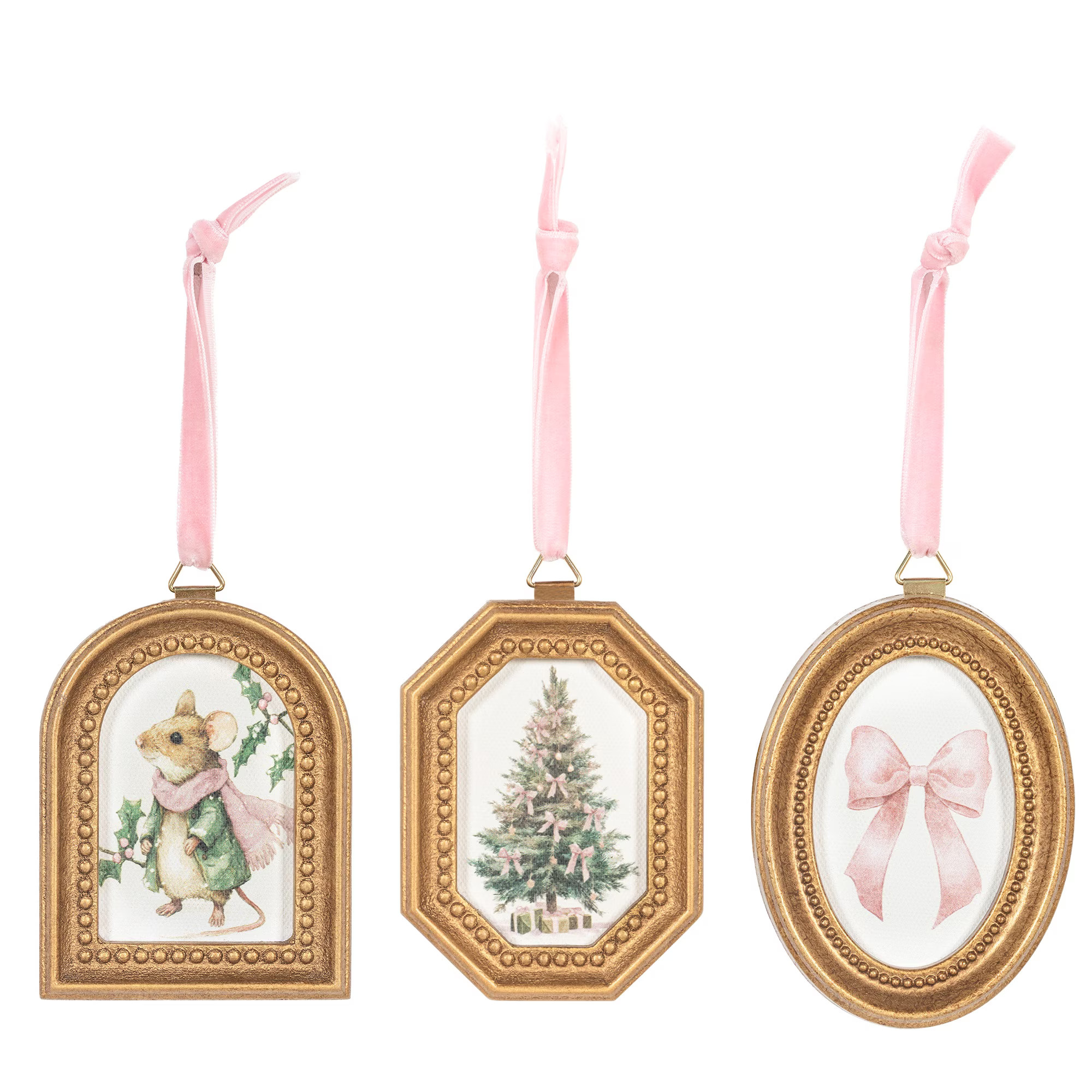 Pink Christmas Trio Framed Ornament Art | Walmart (CA)