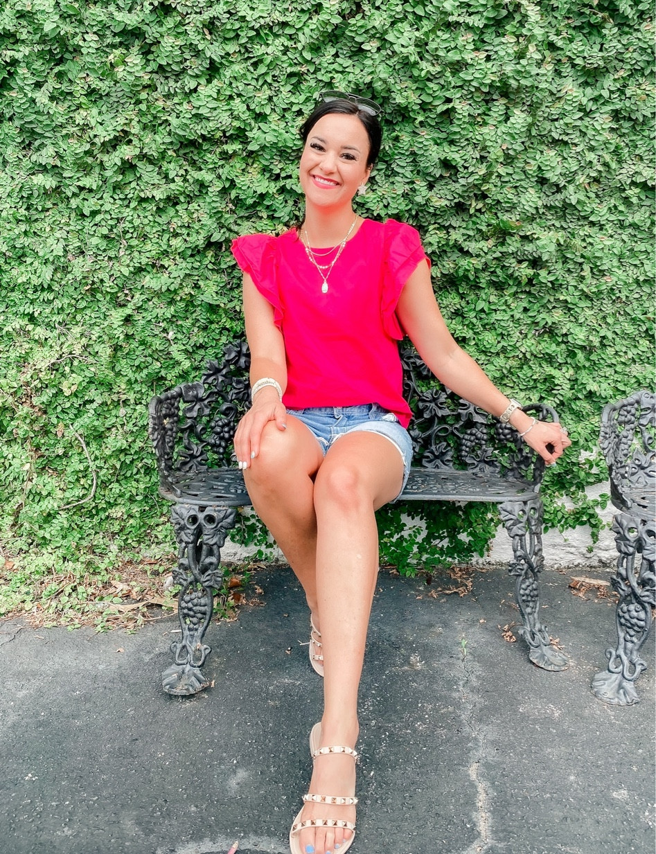 Resort wear // vacation outfits // denim shorts // target // Kendra Scott // #ltkshoecrush #ltksalealert #ltku

#LTKunder100 #LTKFind #LTKstyletip