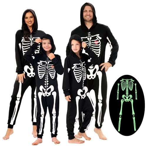 HPMNS Skeleton Costume Kids Boys Girls - Kids Halloween Costume Skeleton Onesie Glow in The Dark Skeleton Costume, Kids Skeleton Costume Girls Skeleton Jumpsuit Halloween Costume for Party Dress Up L | Amazon (US)