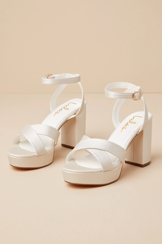 Selah Ivory Ankle Strap Heels | Lulus