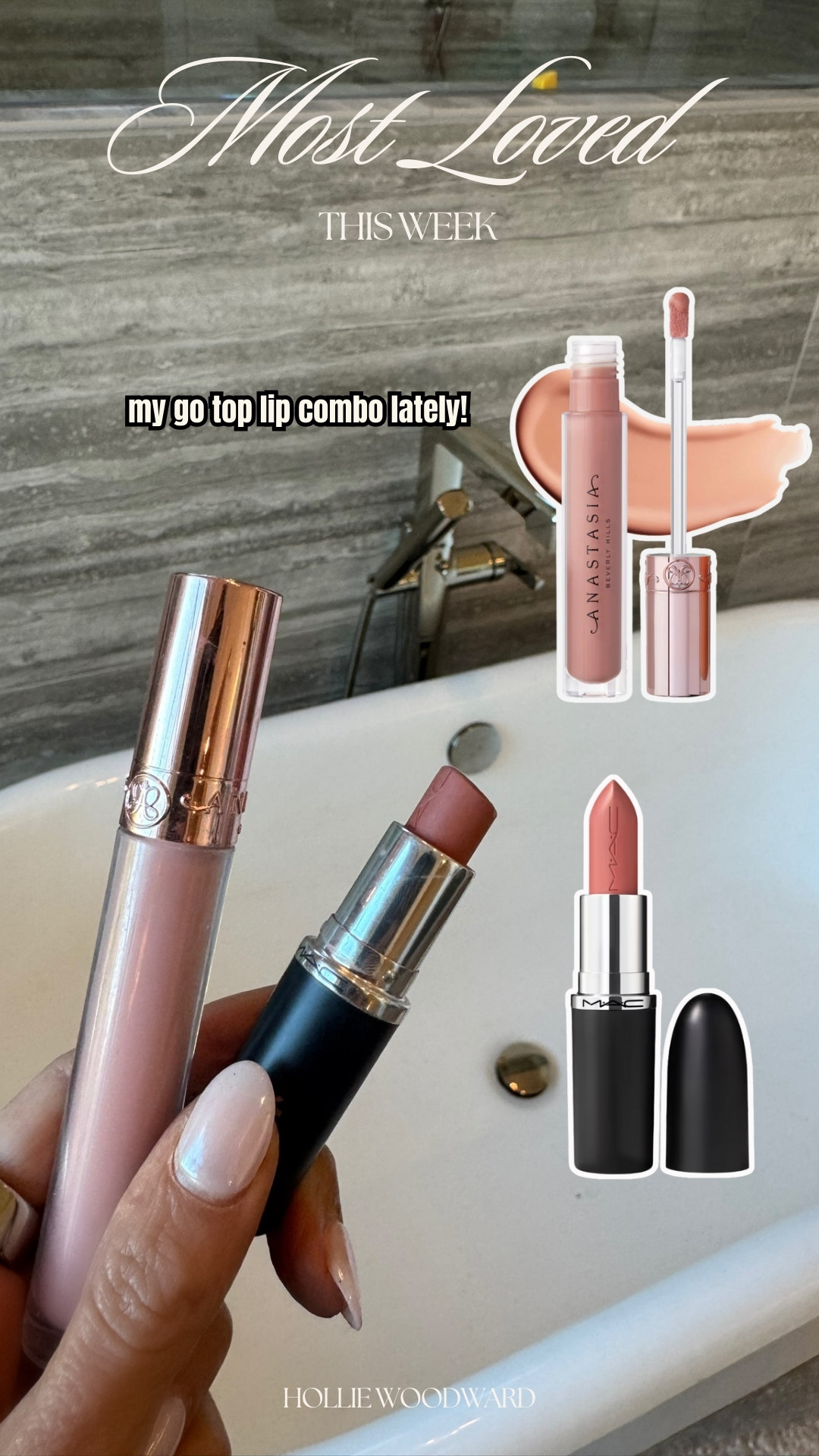 go to lip combo this week 🤍
shades: 
lipgloss: guava
lipstick: creme cup 

 #LTKBeauty