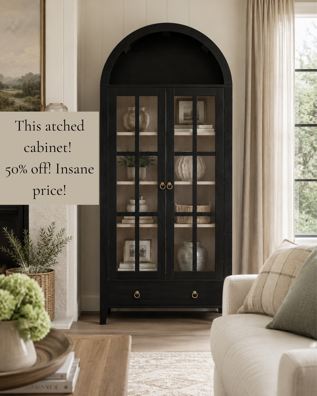 I can't get over how pretty this arched cabinet is! It's currently 50% off and an insane price. Comes in other colors as well 

 #LTKHome #LTKSaleAlert