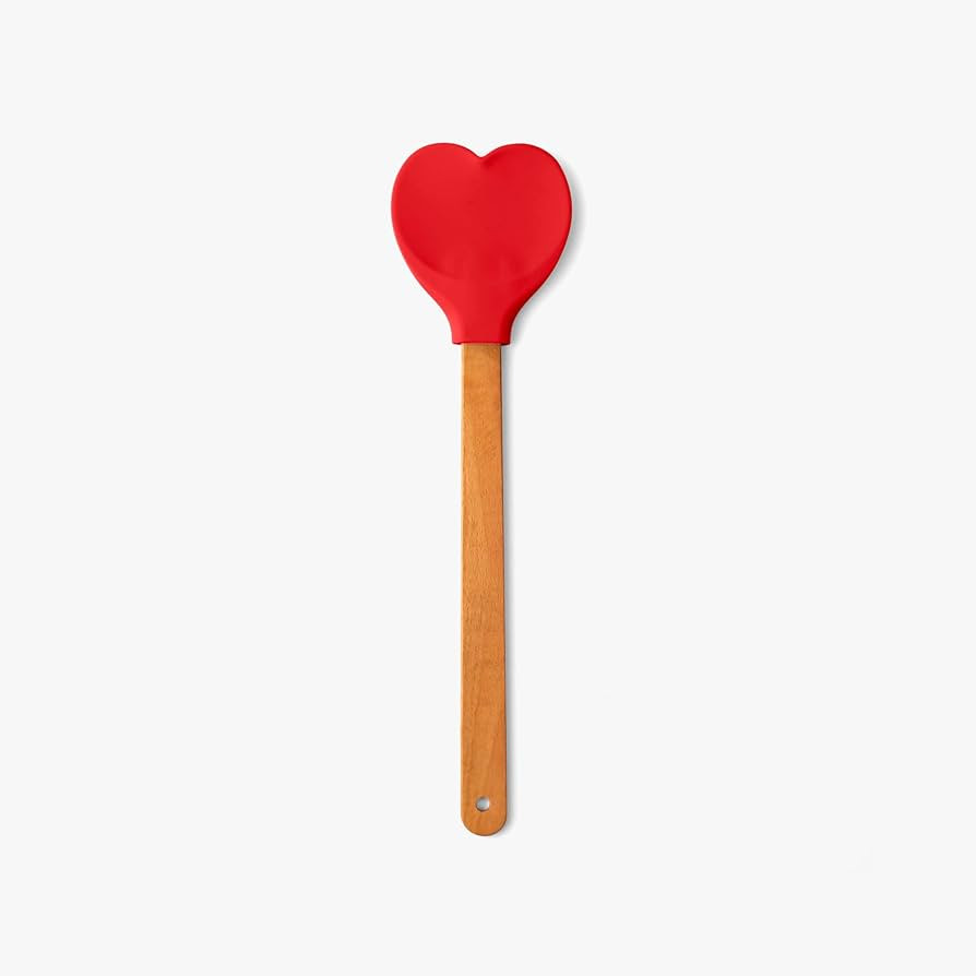 LT STIRRING LOVE – HEART-SHAPED SILICONE SPATULA WITH BAMBOO HANDLE BAKING UTENSILS 12” (30cm... | Amazon (US)