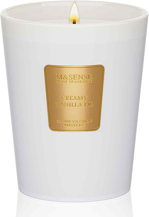 M&SENSE Creamy Vanilla Pie Soy Candle, 14.1oz, Cozy Housewarming Gift | Amazon (US)