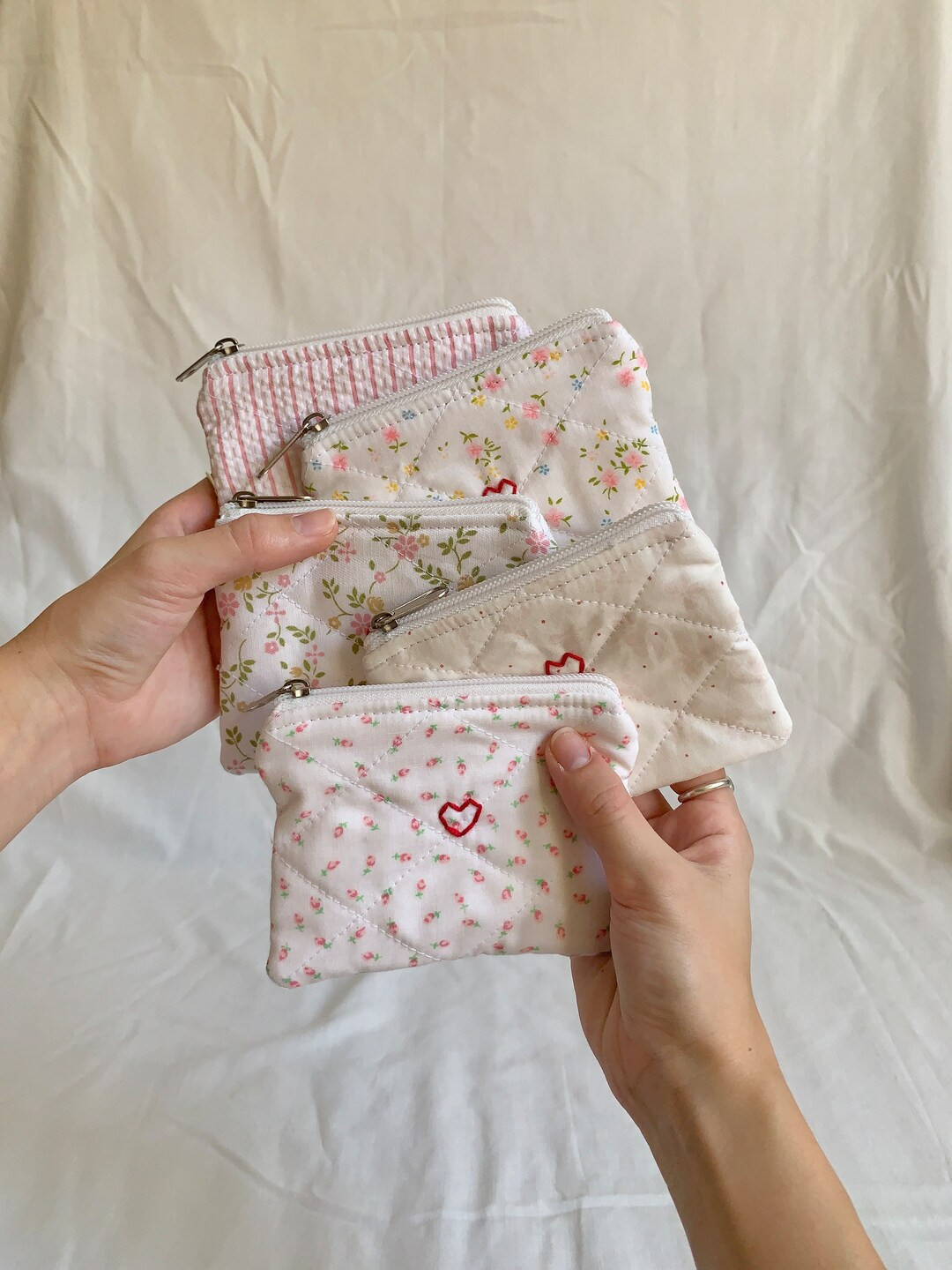 Coin Purse Handmade, Quilted, Cute Zipper Bag - Etsy | Etsy (US)