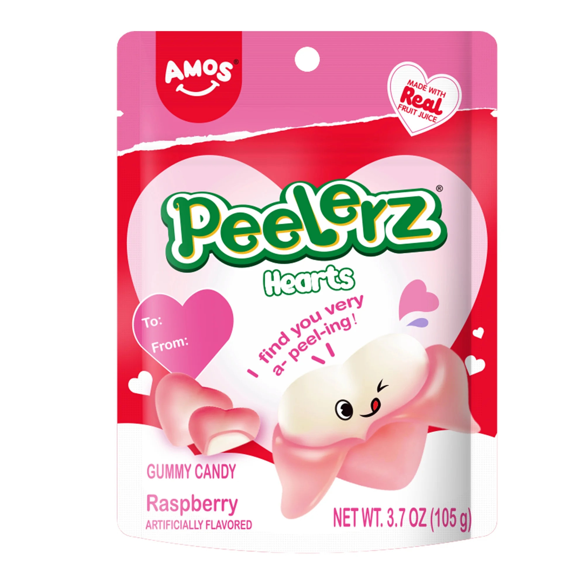 Amos Peelerz Gluten-Free Nut-Free Milk-Free Heart-Shaped Gummy Candy, 3.7 oz | Walmart (US)