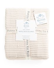 102x90 Cotton Waffle Knit Blanket | TJ Maxx