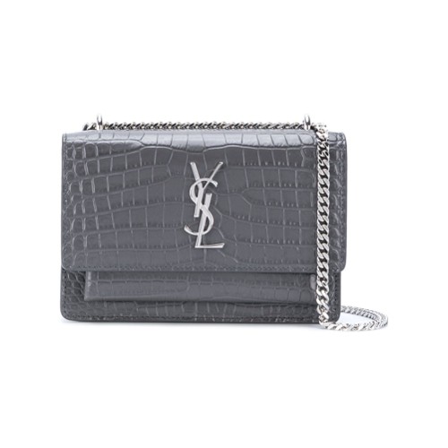 Saint Laurent Sunset chain wallet - Grey | Farfetch EU