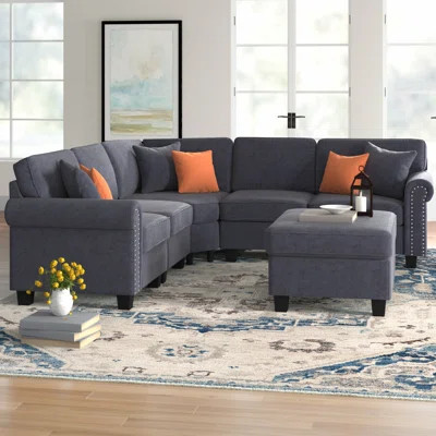 Chaisson 98.5" Wide Symmetrical Modular Corner Sectional with Ottoman | Wayfair North America