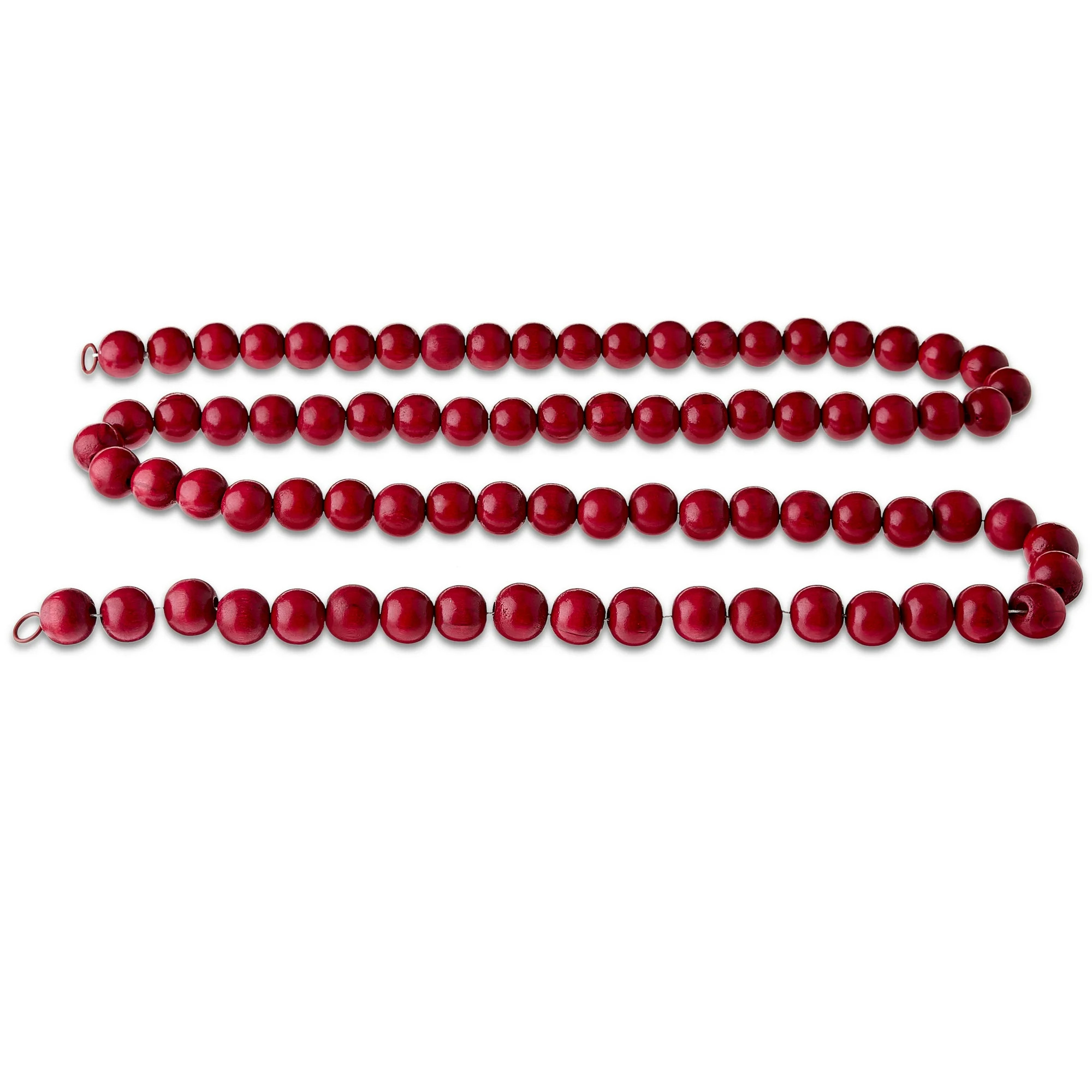 Red Round Wooden Bead Christmas Garland, 6 ft, by Holiday Time | Walmart (US)