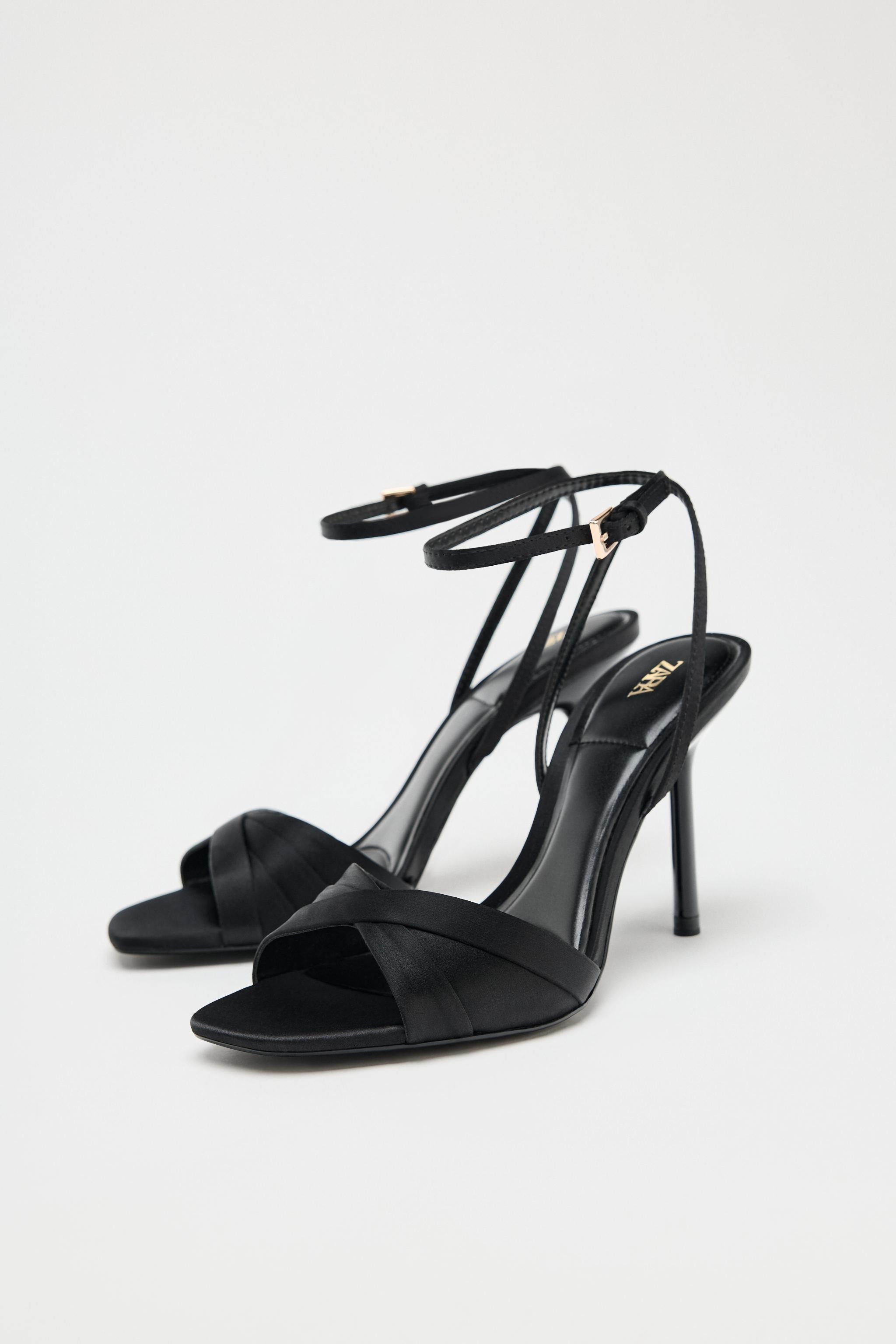 SATIN HIGH-HEEL SANDALS | Zara UK